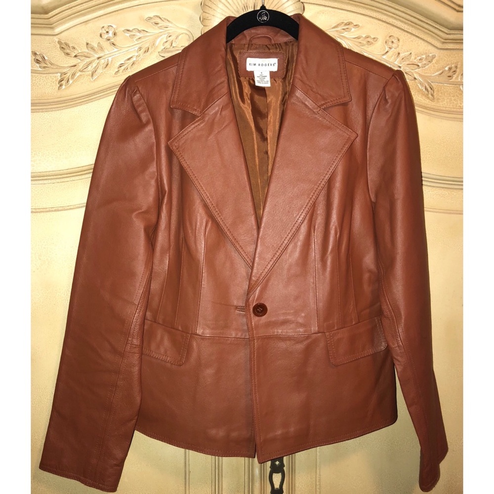 Butterscotch Brown Leather Blazer